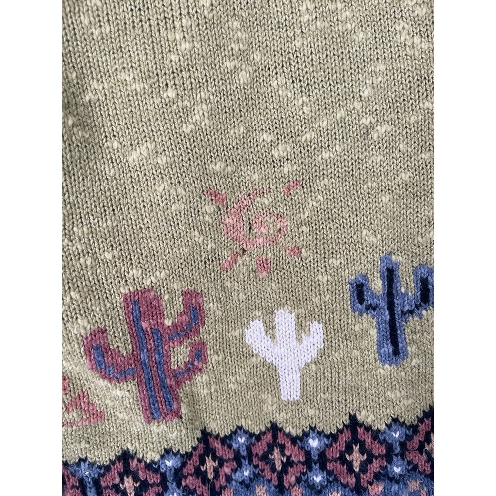 Vtg 1990s Monterey Bay Green Cactus Embroidered Button Up Barn Jacket Sz L - Picture 13 of 16